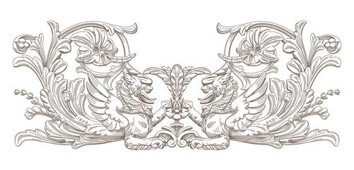 Griffin. Vector decorative element.