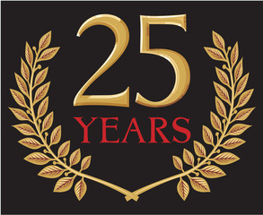 golden laurel wreath 25 years