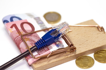 Mausefalle mit Netzwerkkabel