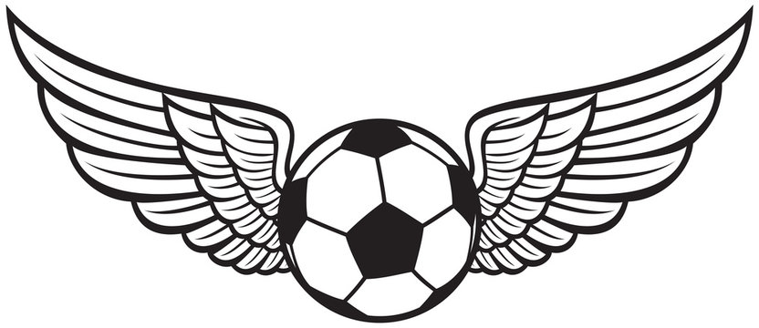 football ball with wings emblem