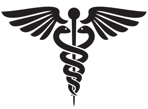 caduceus medical symbol black
