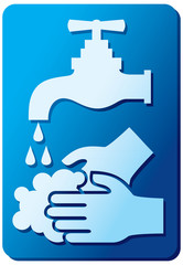 please wash your hands sign (vertical)