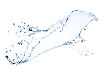 blue water splash isolated on white background - 42049378