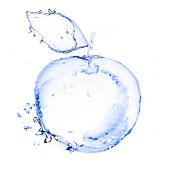 apple made out of water splashes isolated on white