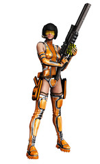 Fototapeta premium csi girl in darling got a gun