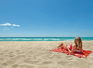 Girl in mediterranean beach