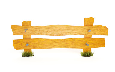 yellow wooden fence on a white background