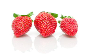 ripe strawberry on a white background