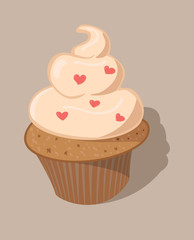 Kremalı Kalpli Ufak Kek