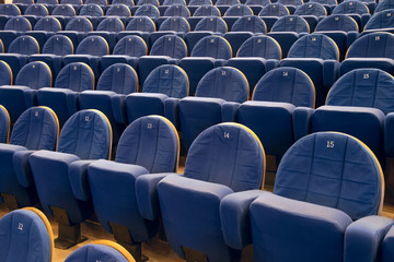 Naklejka premium Rows of chairs in cinema or theater