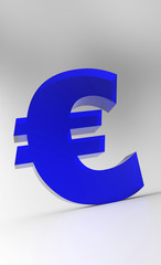 Big Euro Symbol - Blue Glas
