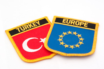 turkey and europe flags