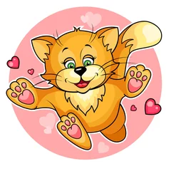 Raamstickers valentijn kat © Chistoprudnaya