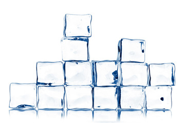 ice cubes isolated on white