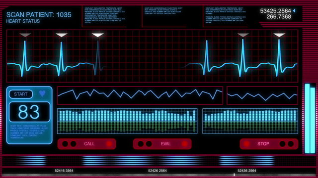 Futuristic Heart Monitor Screen