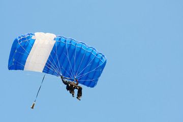parachutist on sky