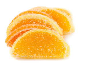 slices of orange and jelly candies