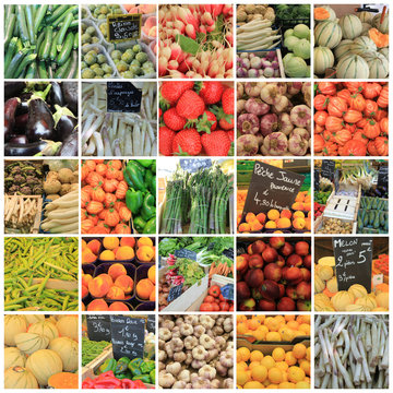 Fruit and vegetable collage