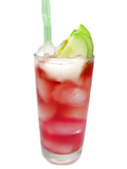 alcohol red cocktail drink with green apple