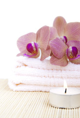 Fototapeta na wymiar Orchid on Towel