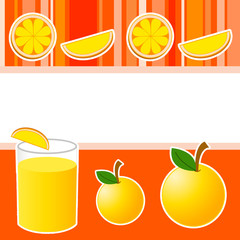 Orange juice with orange pieces