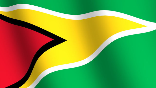 Waving flag of   Guyana