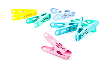 Colour clothes-peg isolated
