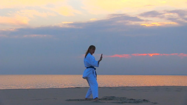 karate on sunset beach