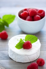 Goat cheese and raspberry