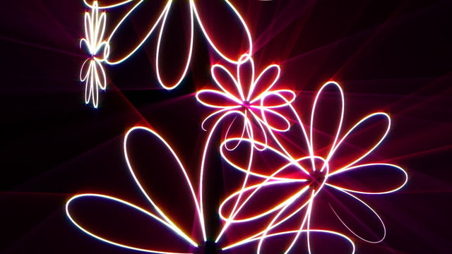 neon flowers rotating