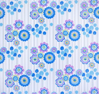 Original Sechziger Jahre Siebdruck Tapetenmuster Blumen