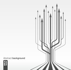 raising arrows in perspective motion. Vector concept background.