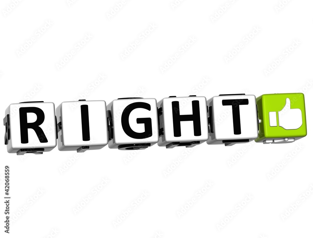 Poster 3d right button click here block text