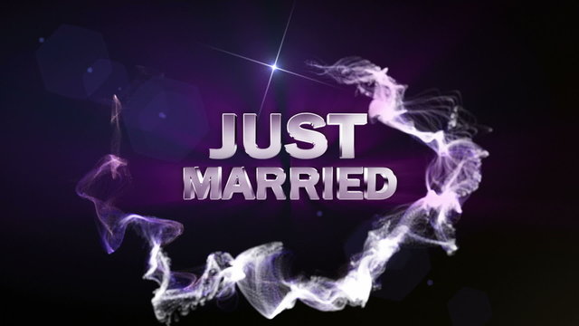 JUST MARRIED Text in Particle (Double Version) Blue - HD1080