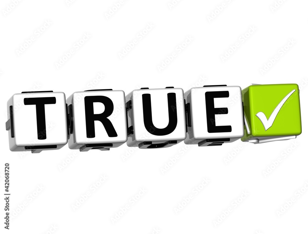 Aufkleber 3d true button click here block text
