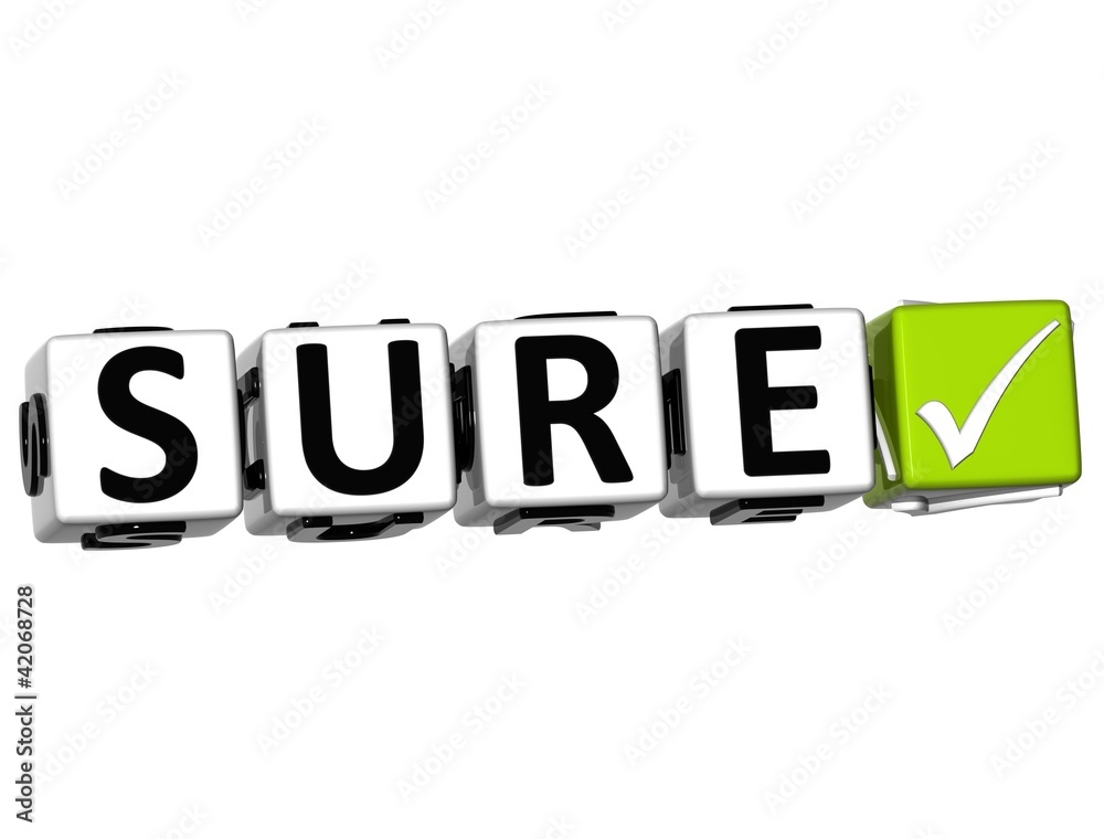 Poster 3d sure button click here block text