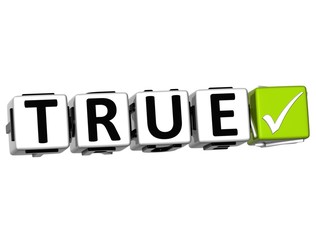 Fototapeta premium 3D True Button Click Here Block Text