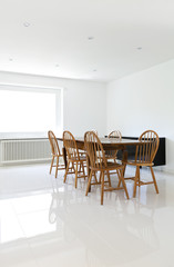 interior house,  dining table and chairs