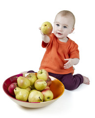 Fototapeta premium baby with apples
