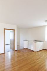 new classic house, interior, empty room with wooden floor