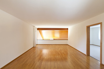 Fototapeta na wymiar interior house, empty room with wooden floor