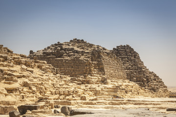 Unusual View Of The Pyramids Of Cairo Egypy