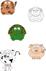 Cute cartoon animals.