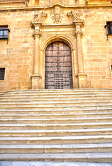 Fototapeta na wymiar Kroki i bocznym wejściem, Guadix Katedra, barokowy
