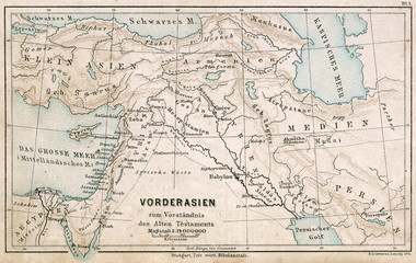 Map of the Middle East. The Bible. Germany, 1895