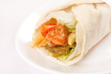 tortilla with meat and vegetables