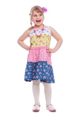 Portrait of emotionally little girl