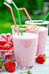 Erdbeeren und Erdbeershake