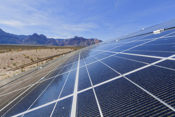 Solar panels in the Mojave Desert.