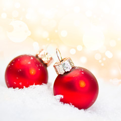 Fototapeta premium Weihnachtsdeko rote Kugeln